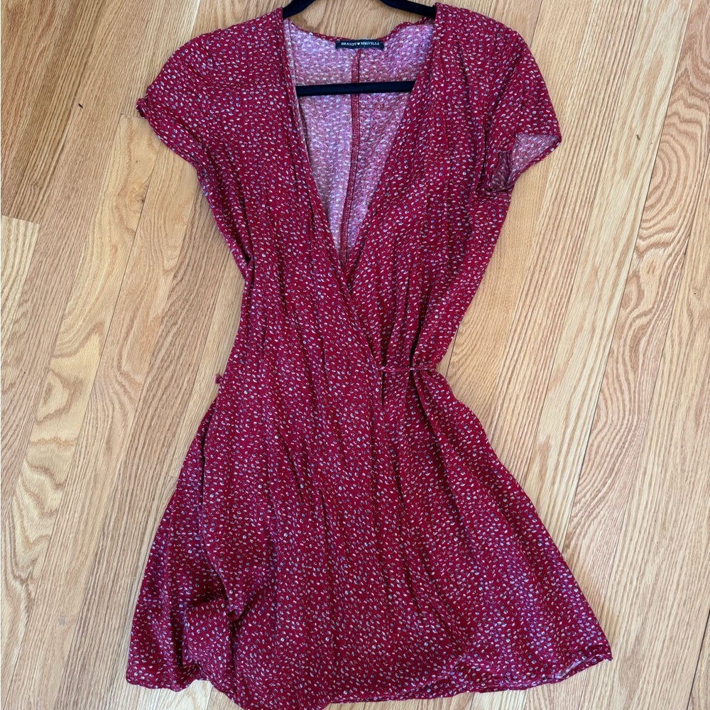 Brandy Melville Robbie Wrap Dress - Red Floral